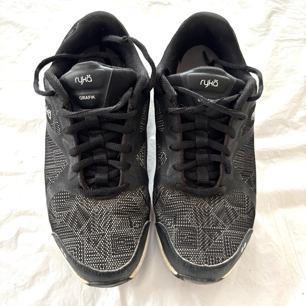 Ryka Grafik running shoes sneakers black white SZ 7 M Gently Worn - Picture 11 of 13